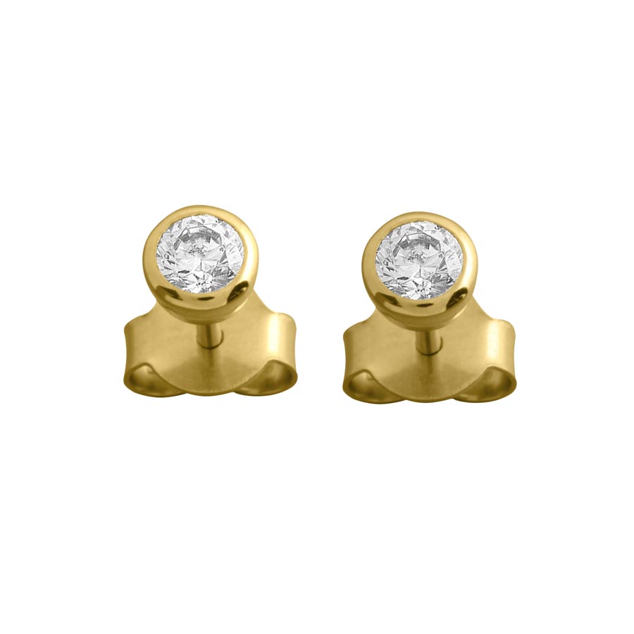 012223-7138-001 | Ohrstecker Freiberg 012223 750 Gelbgold Brillant 0,400 ct H-SI ∅ 3.8mm100% Made in Germany  