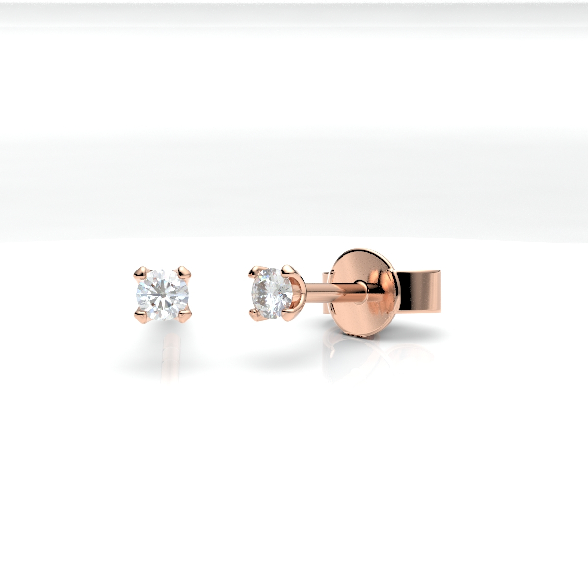 012502-5H24-001 | Ohrstecker Freiberg 012502 585 Roségold Brillant 0,100 ct H-SI ∅ 2.4mm100% Made in Germany  