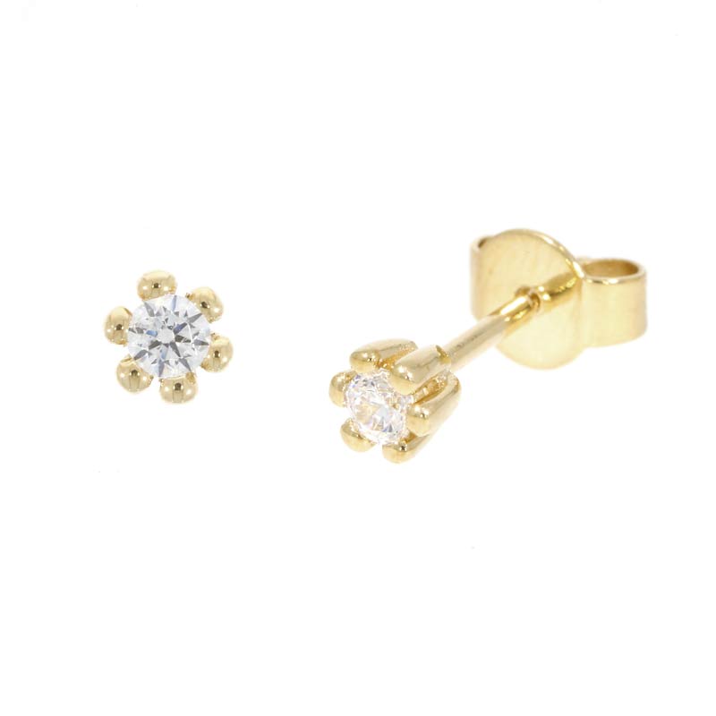 019100-5124-001 | Ohrstecker Freiberg 019100 585 Gelbgold Brillant 0,100 ct H-SI ∅ 2.4mm100% Made in Germany  